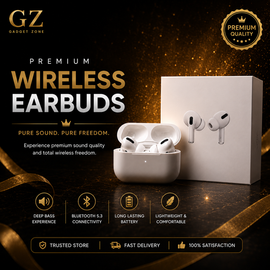 Premium Wireless AirPods Pro | Bluetooth 5.3 | ANC | Gadget Zone