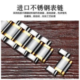 Unraion Skeleton Watch Stainless Steel Gold Accents