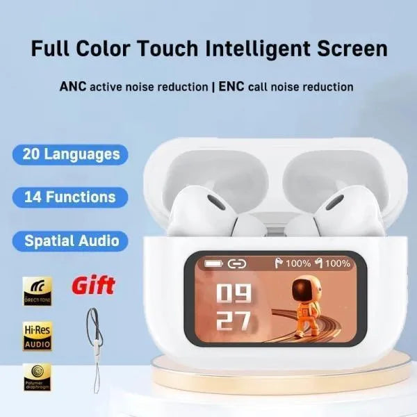 Premium Wireless Earbuds ANC ENC Spatial Audio 20 Languages