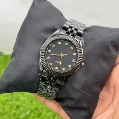 Men's Black Chain Strap Quartz Watch