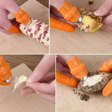 Silicone Garlic Cutter Orange Finger Size Non Slip