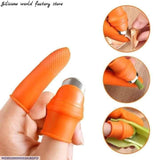 Silicone Garlic Cutter Orange Finger Size Non Slip